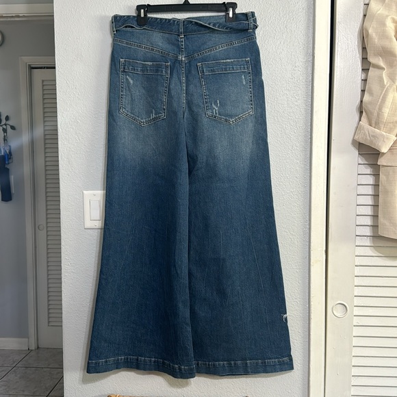 Free People We the Free Wide-Leg Blue Denim Jeans - Picture 6 of 8